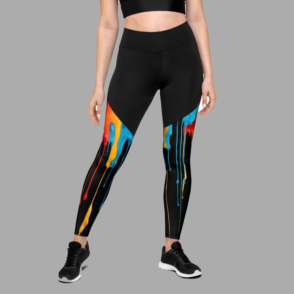 Dripping Color Women Compression Legging