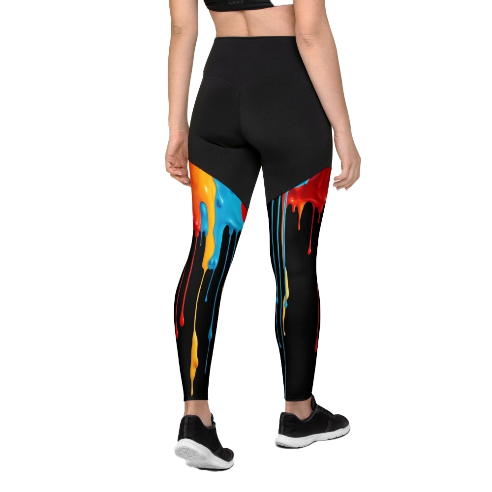 Dripping Color Women Compression Legging