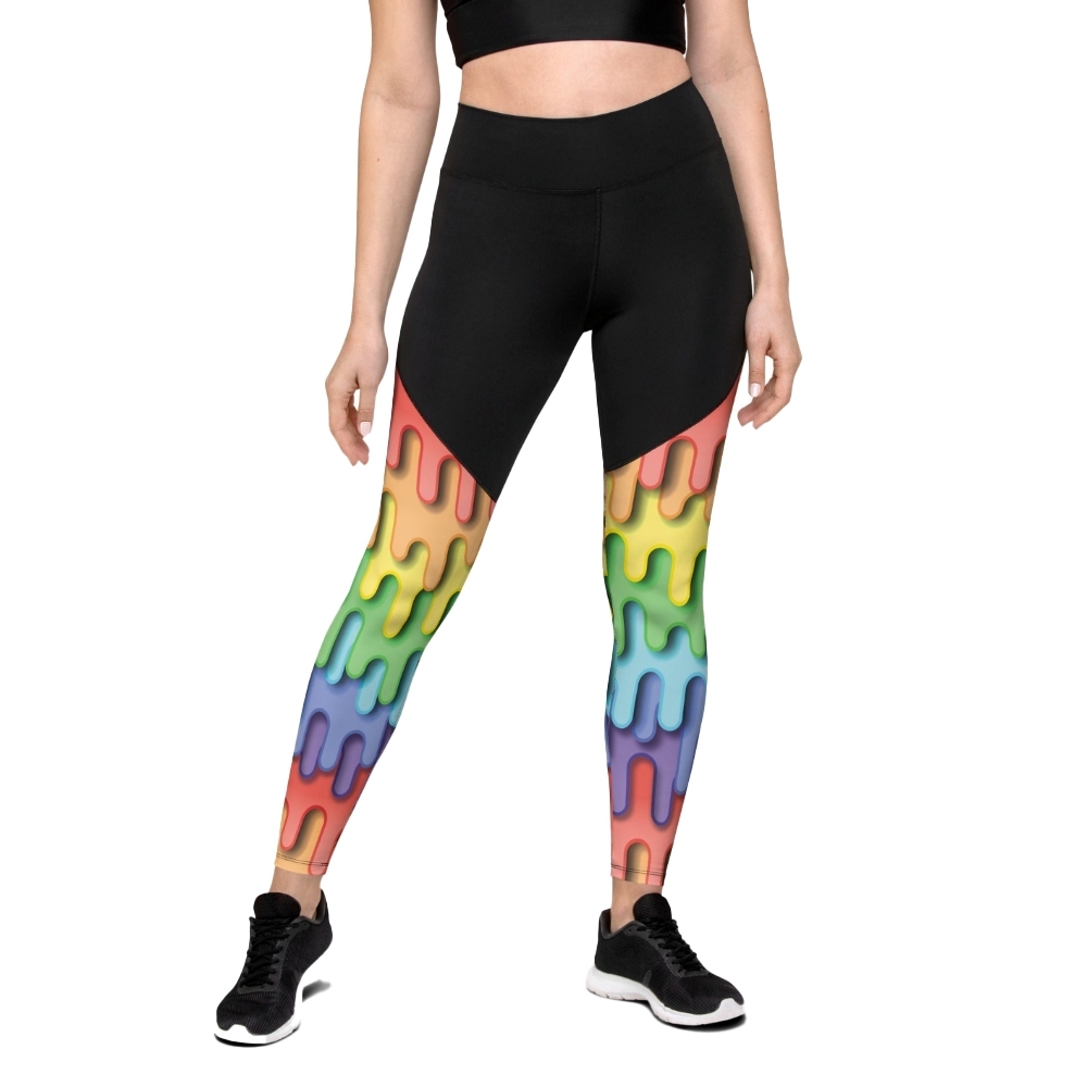 Dripping Rainbow Women Compression Legging