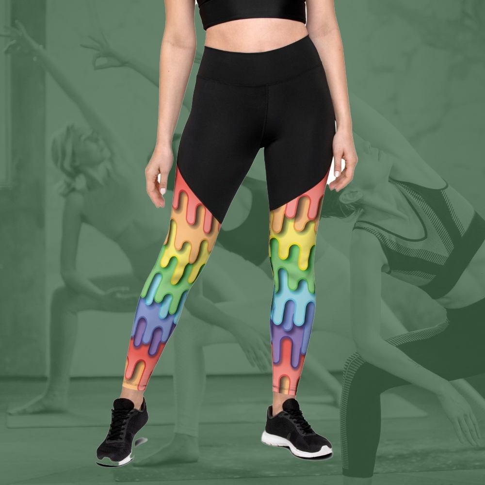 Dripping Rainbow Women Compression Legging