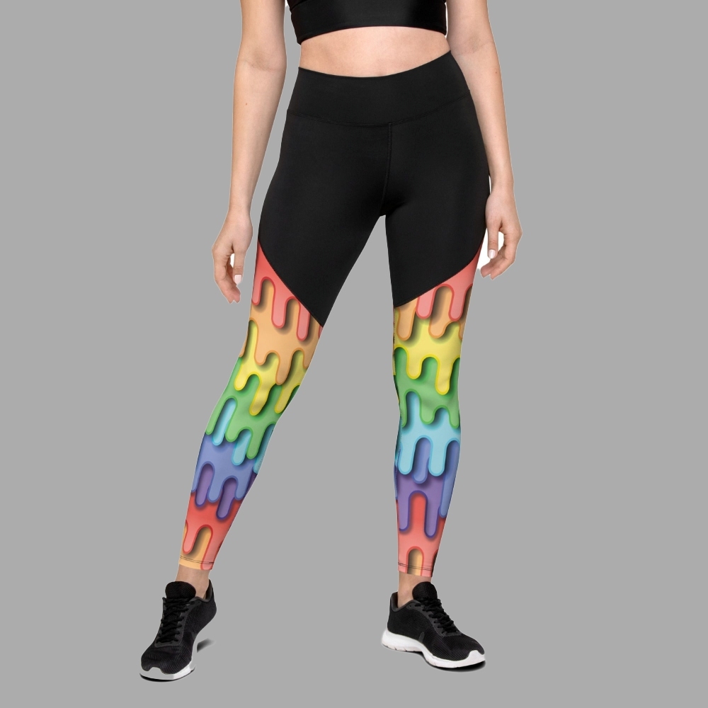 Dripping Rainbow Women Compression Legging