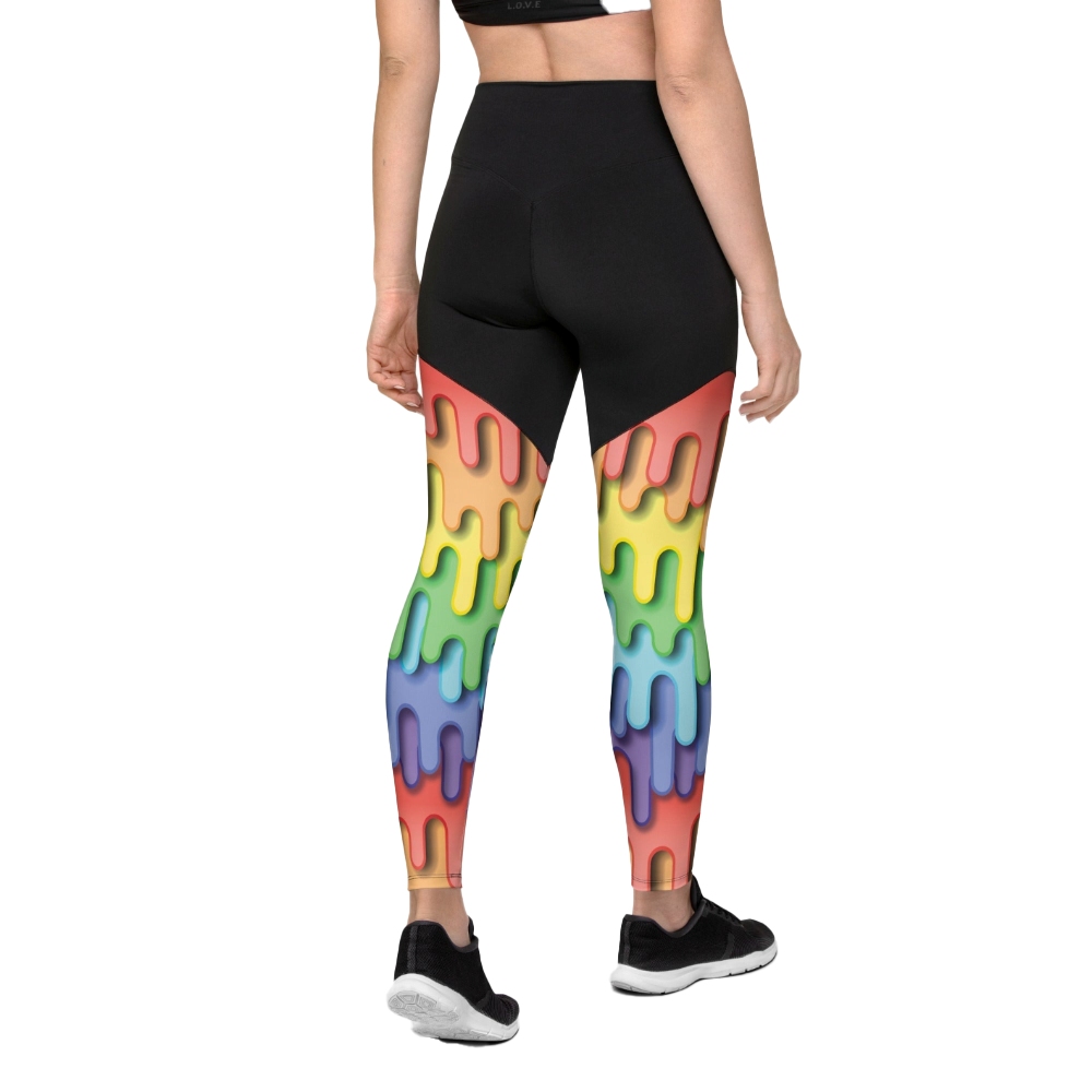 Dripping Rainbow Women Compression Legging