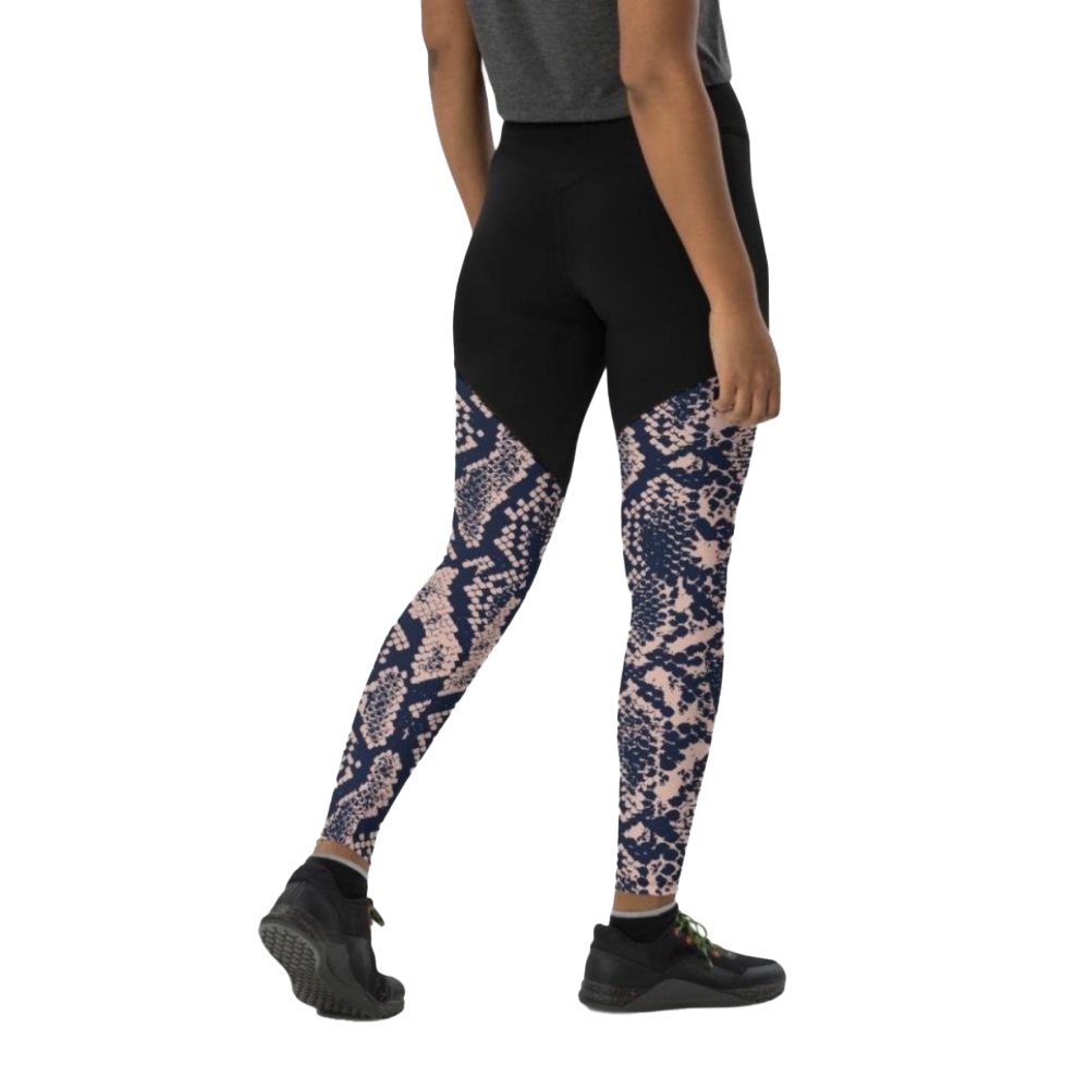 Dusty Pink Snakeskin Women Compression Legging