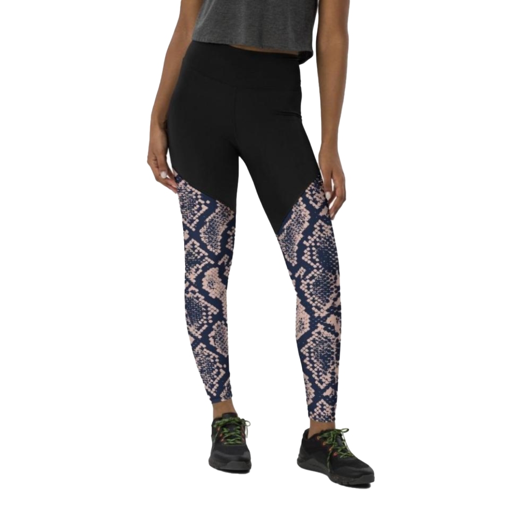 Dusty Pink Snakeskin Women Compression Legging
