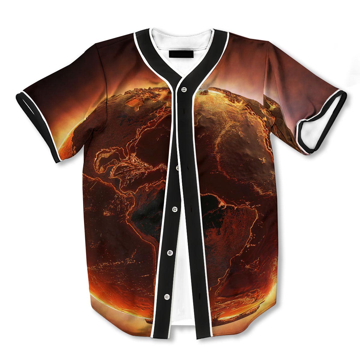 Earth Burning 3d Print Full Size Baseball Jerseys
