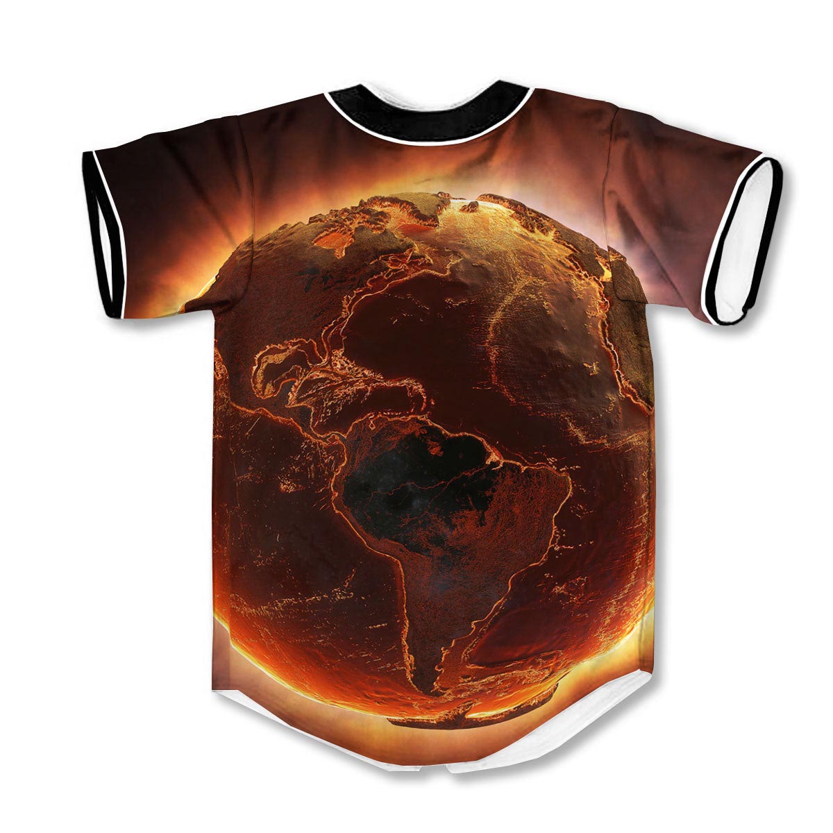 Earth Burning 3d Print Full Size Baseball Jerseys