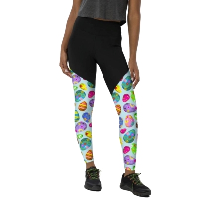 Easter Egg Pattern Women Compression Legging