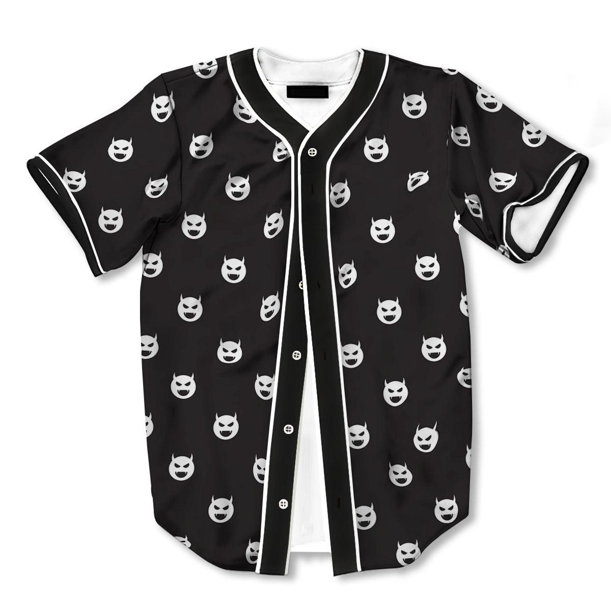 Emoji Devil 3d Print Full Size Pattern Baseball Jerseys