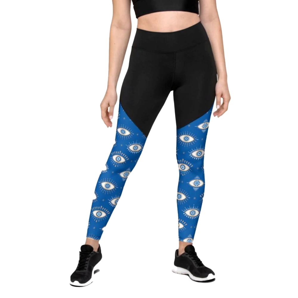 Evil Eye Pattern Women Compression Legging