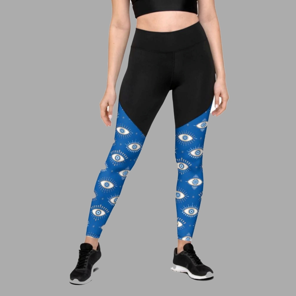 Evil Eye Pattern Women Compression Legging