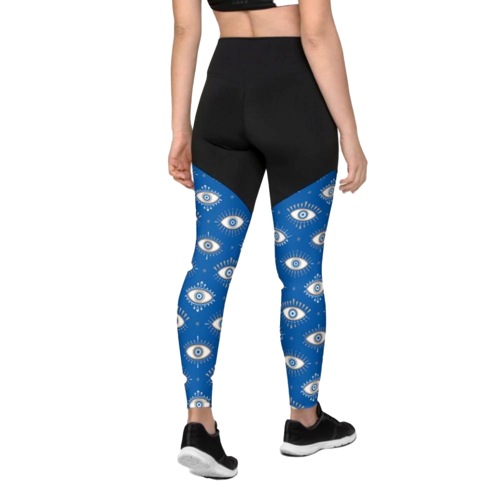 Evil Eye Pattern Women Compression Legging