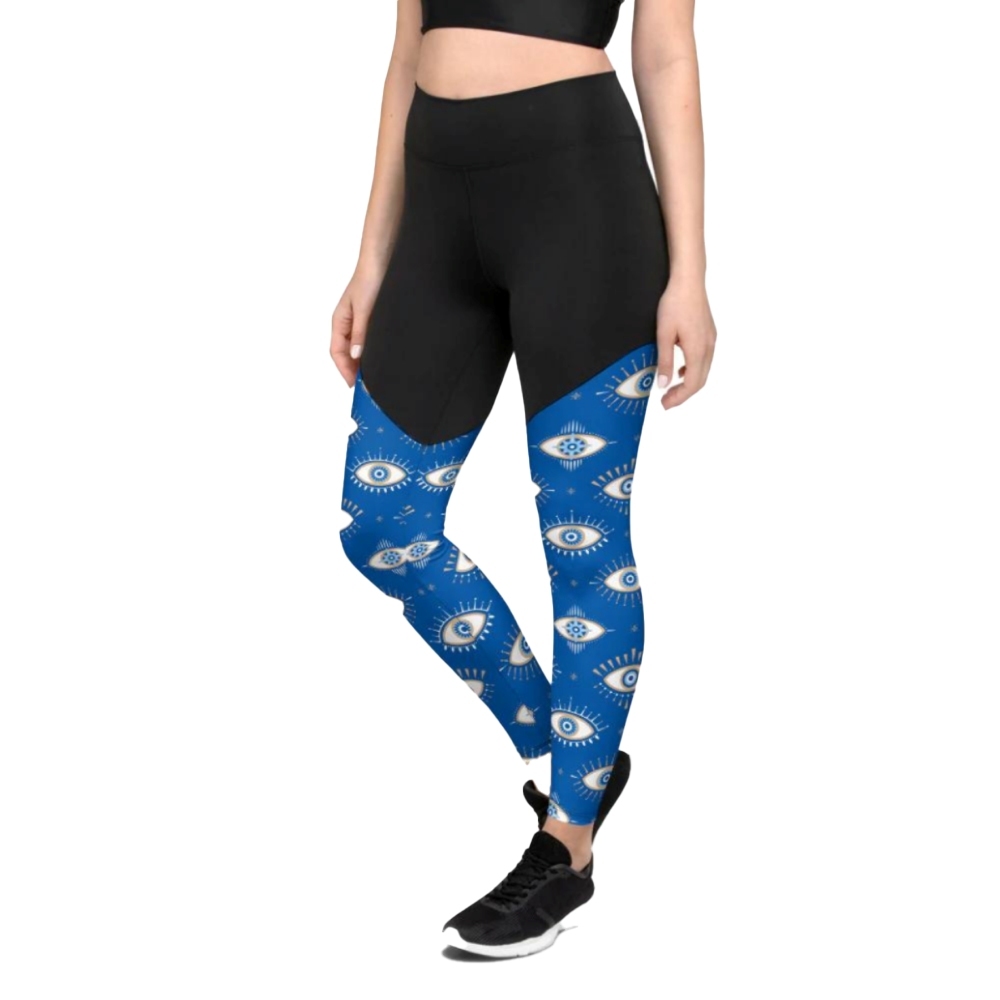 Evil Eye Pattern Women Compression Legging