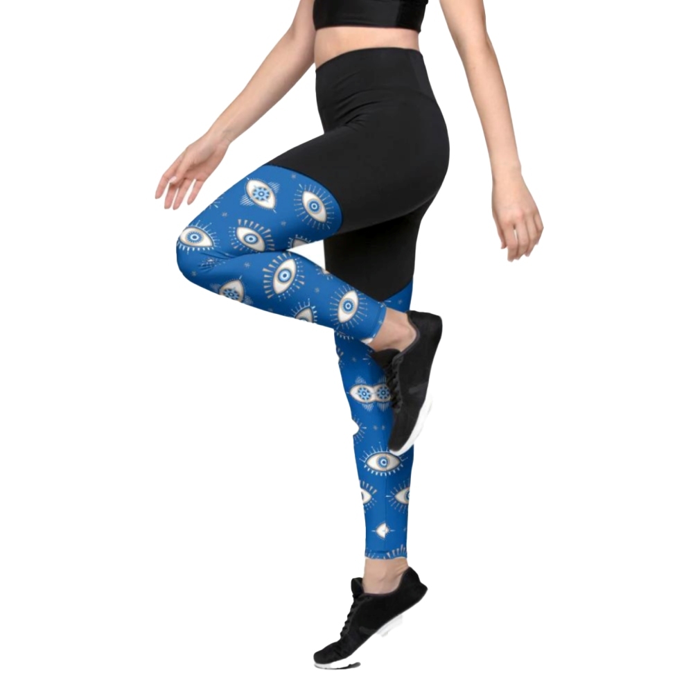 Evil Eye Pattern Women Compression Legging