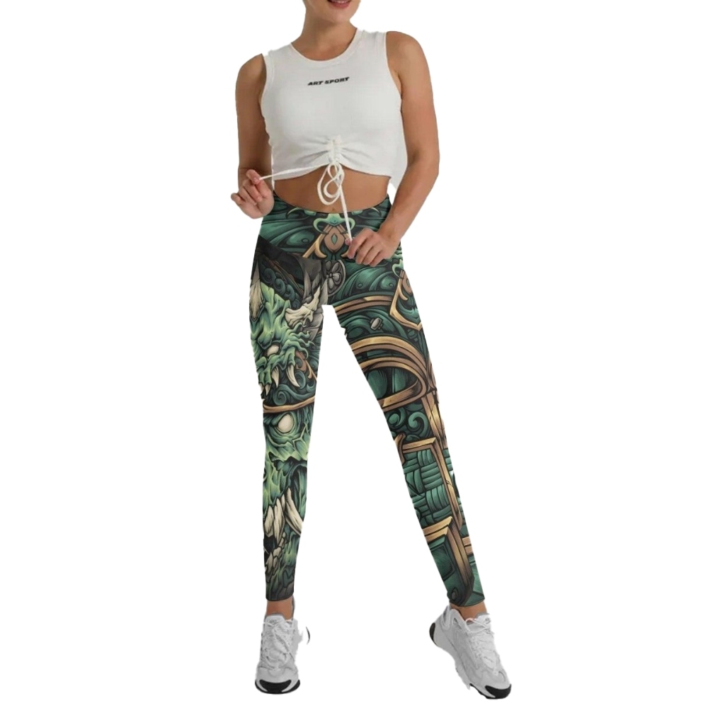 Evil Japanese Samurai Women Compression Legging