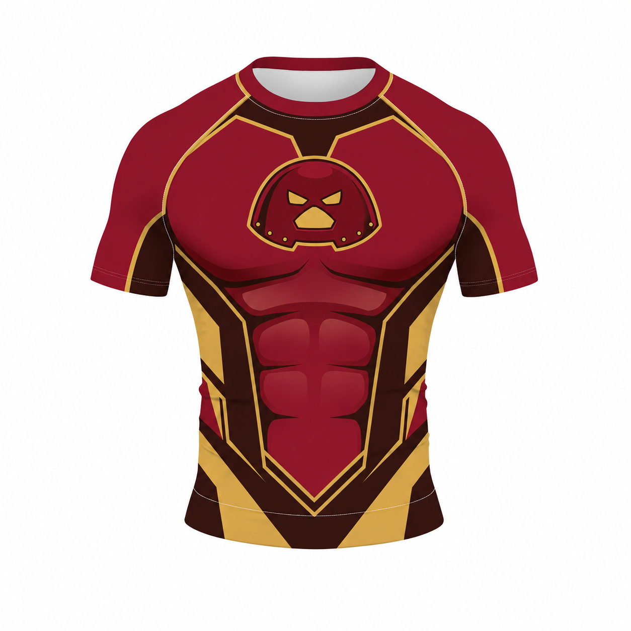 Juggernaut Cain Marko Villain Unstoppable Force Bulky Contours Red Short Sleeve Compression Shirt