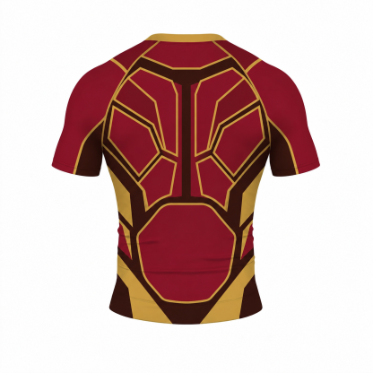 Juggernaut Cain Marko Villain Unstoppable Force Bulky Contours Red Short Sleeve Compression Shirt