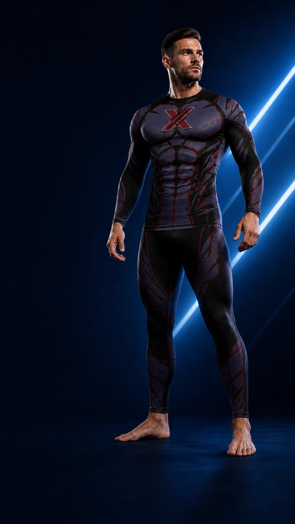 Model wearing a bestselling store compression shirt
