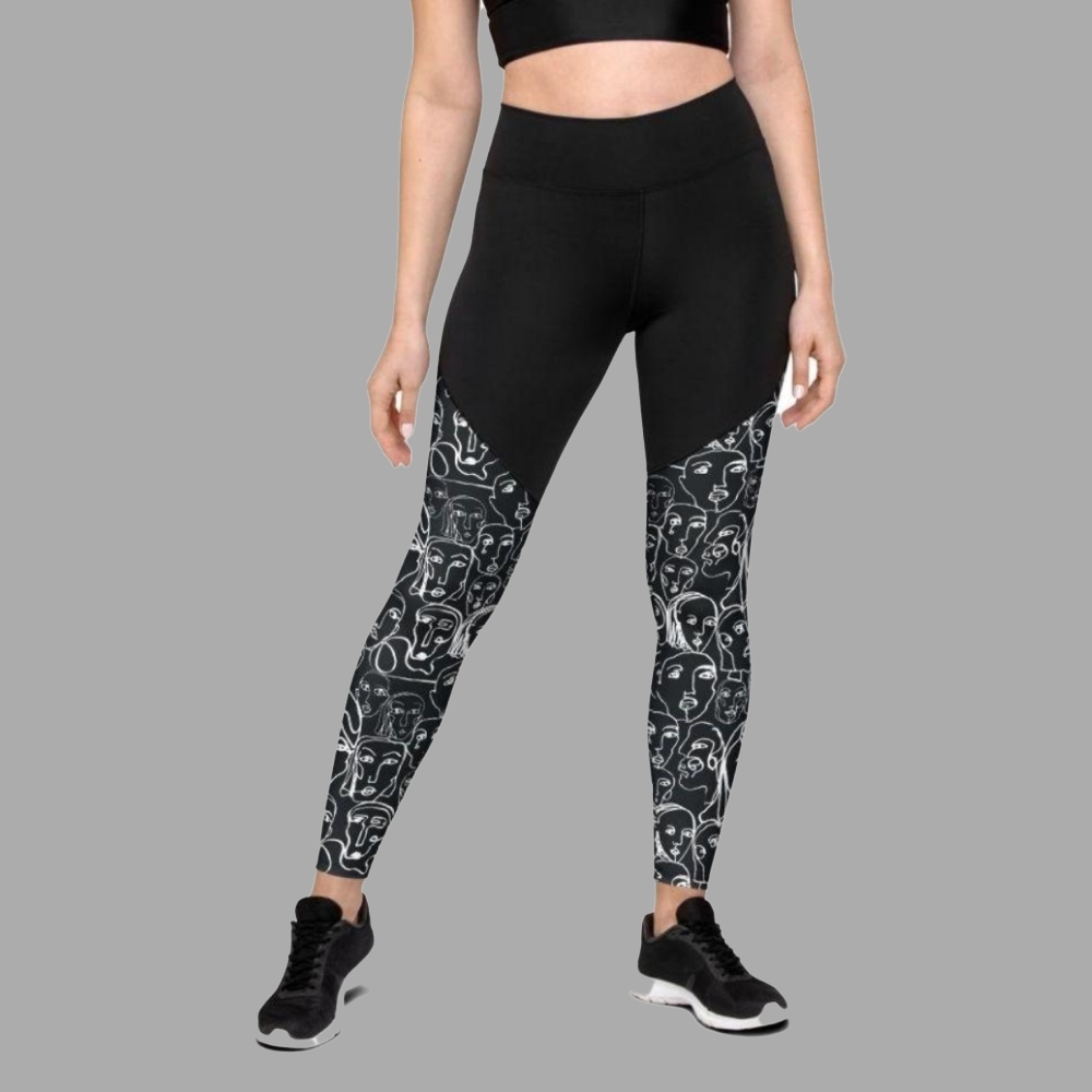 Face Drawing Women Compression Legging