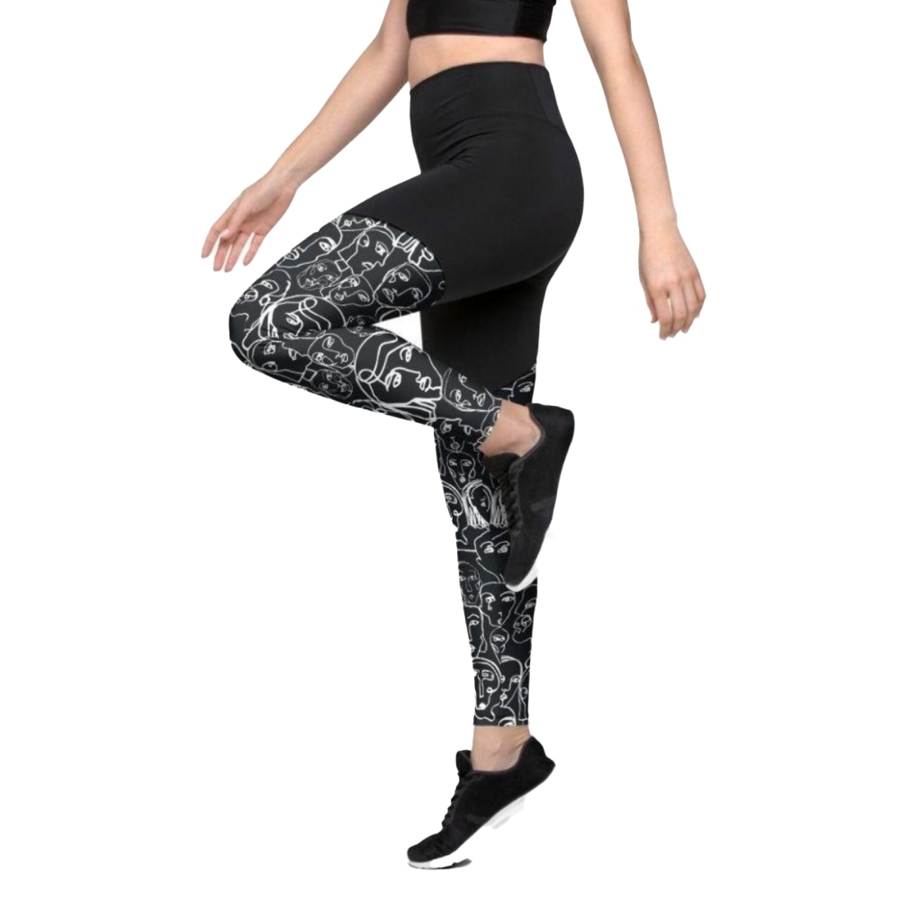 Face Drawing Women Compression Legging