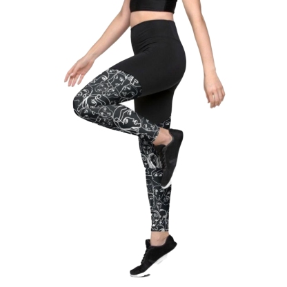 Face Drawing Women Compression Legging