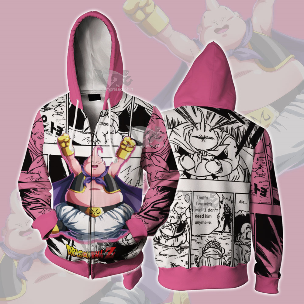 Fat Majin Buu Dragon Ball Zip Up Hoodie