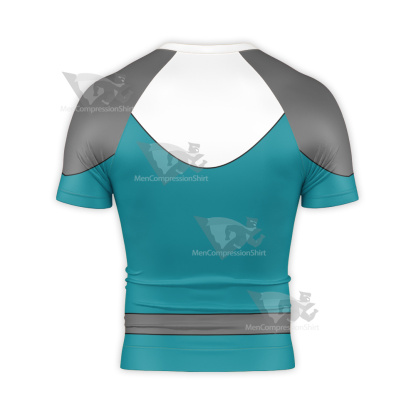 Final Space Quinn Ergon Blue Cosplay Short Sleeve Compression Shirt