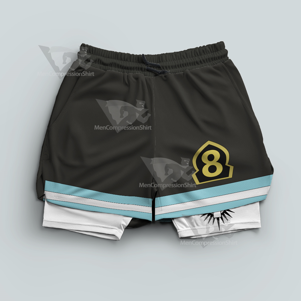 Fire Force Grey Men Compression Gym Short