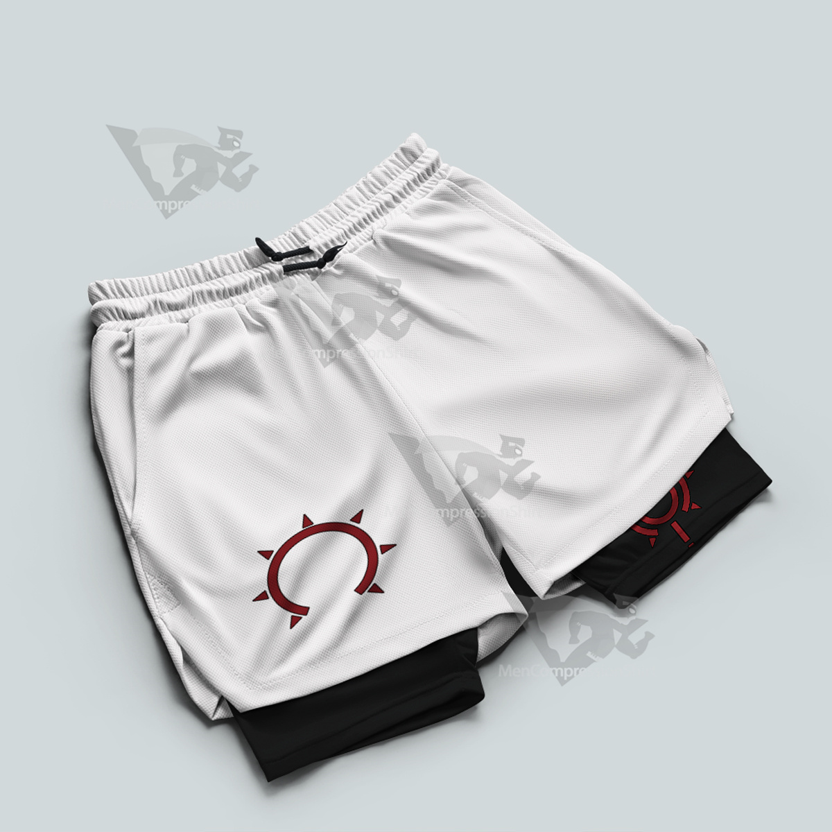 Fire Force Haumea White Men Compression Gym Short