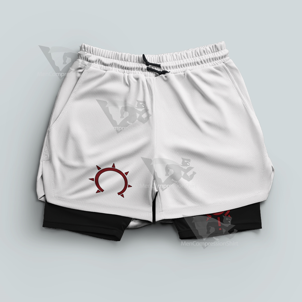 Fire Force Haumea White Men Compression Gym Short