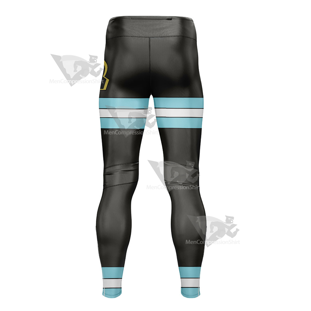 Fire Force Kusakabe Shinra Blue Line Mens Compression Legging