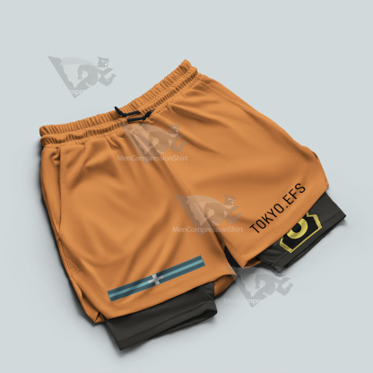 Fire Force Kusakabe Shinra Orange Men Compression Gym Short
