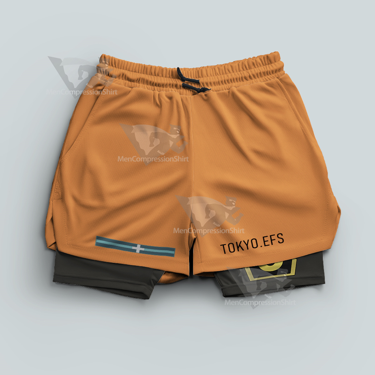 Fire Force Kusakabe Shinra Orange Men Compression Gym Short