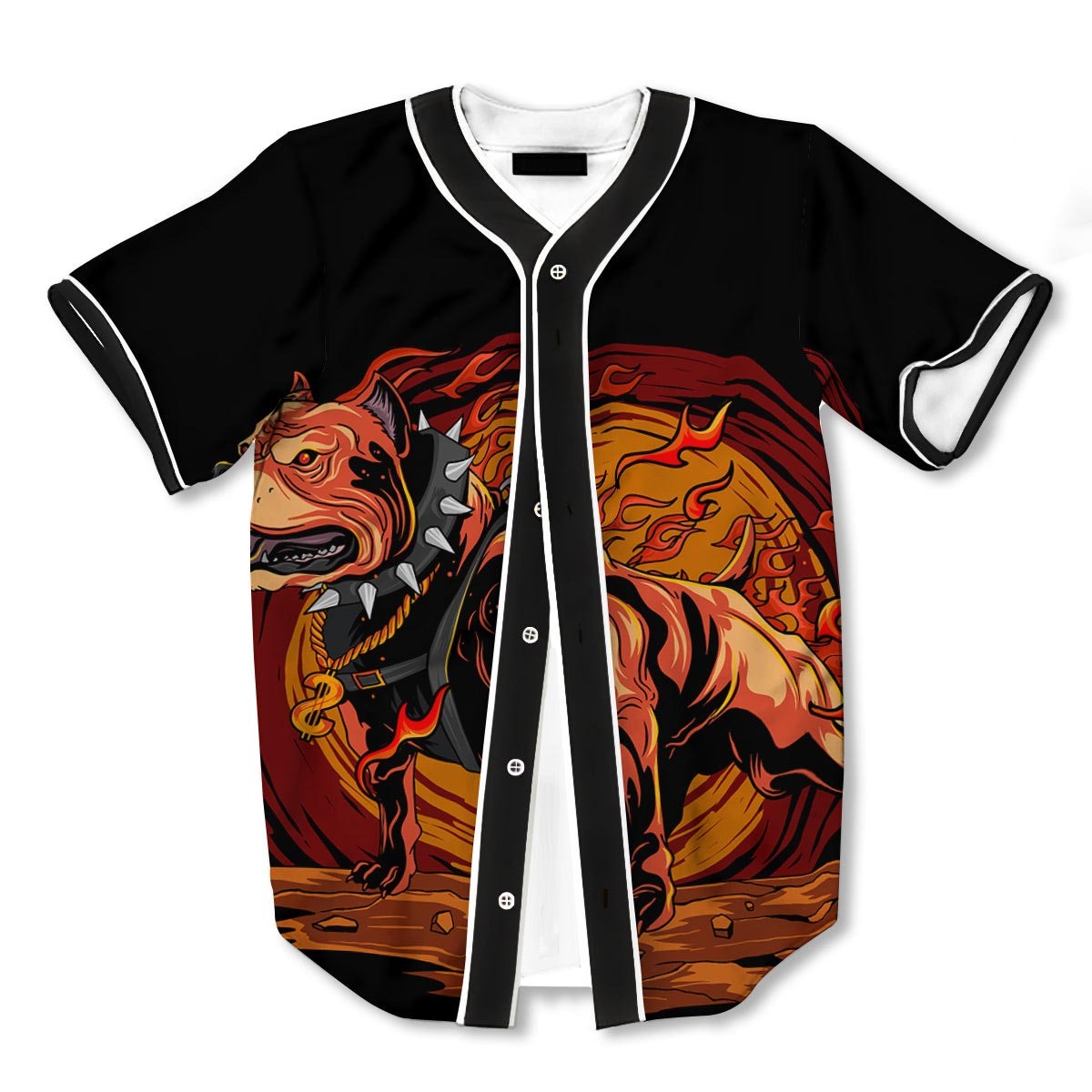 Fire Pitbull 3d Print Full Size Baseball Jerseys