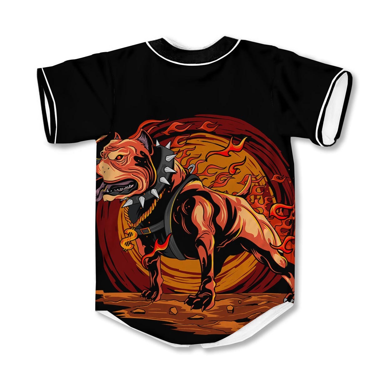 Fire Pitbull 3d Print Full Size Baseball Jerseys