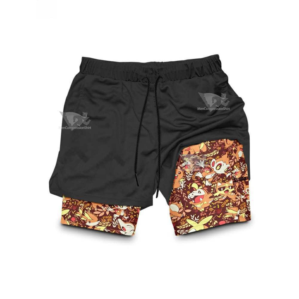 Fire Type Aloha Compression Shorts