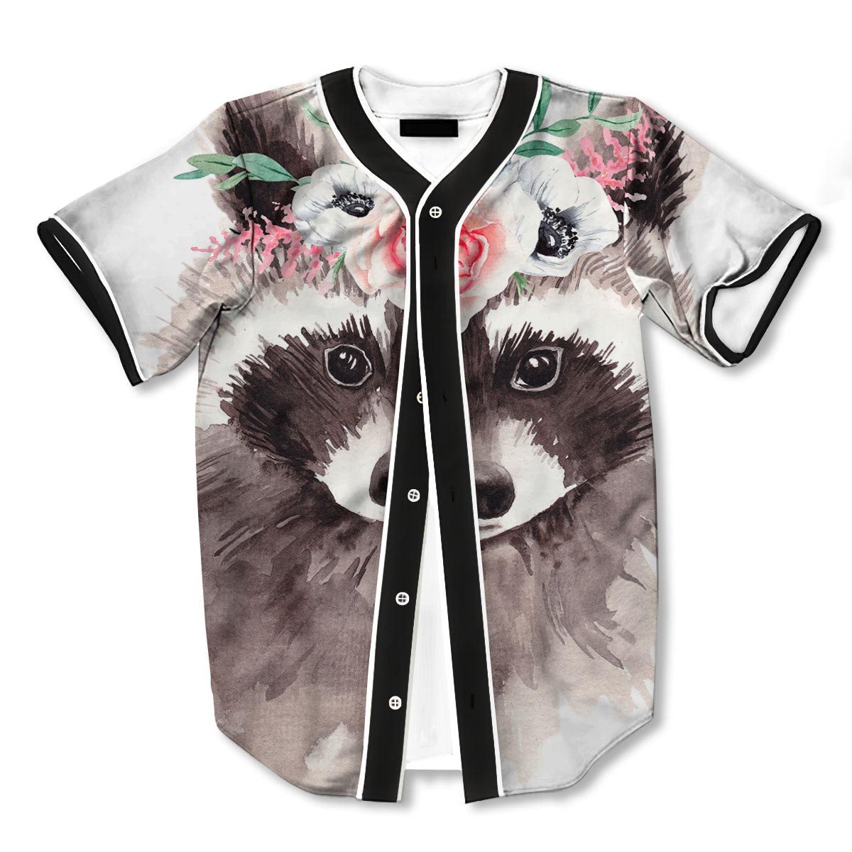 Flower And Raccoon 3d Print Full Size Baseball Jerseys