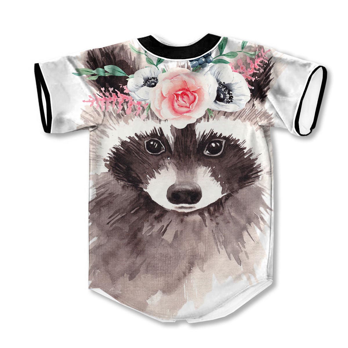 Flower And Raccoon 3d Print Full Size Baseball Jerseys