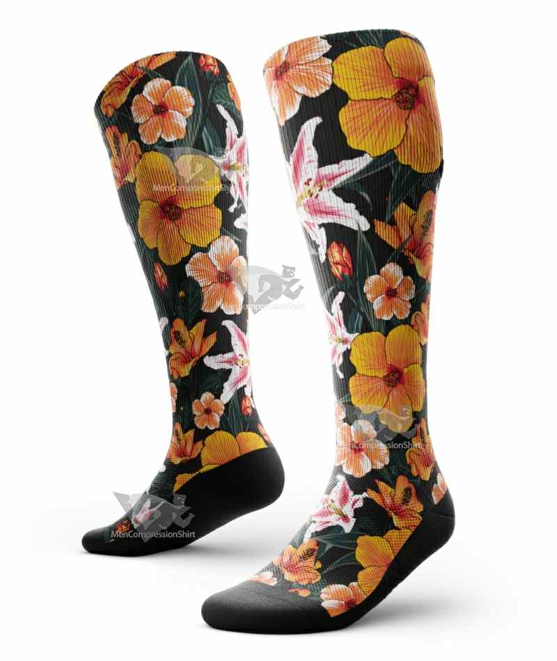 Flower Bed Knee High Compression Socks