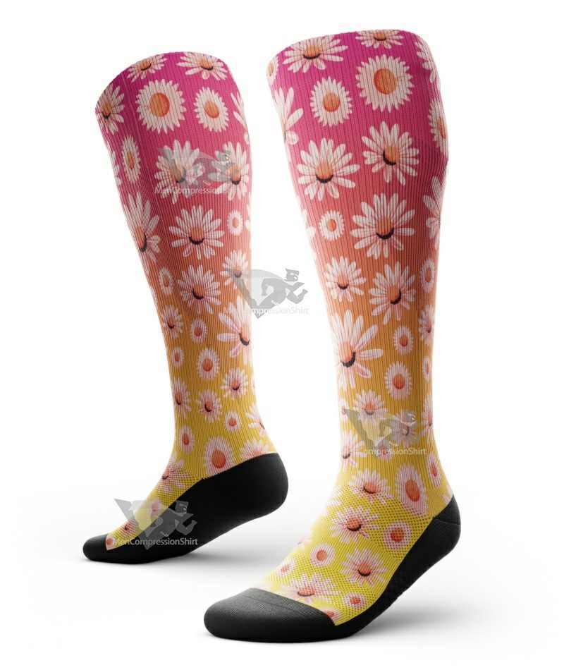 Flower Shower Knee High Compression Socks