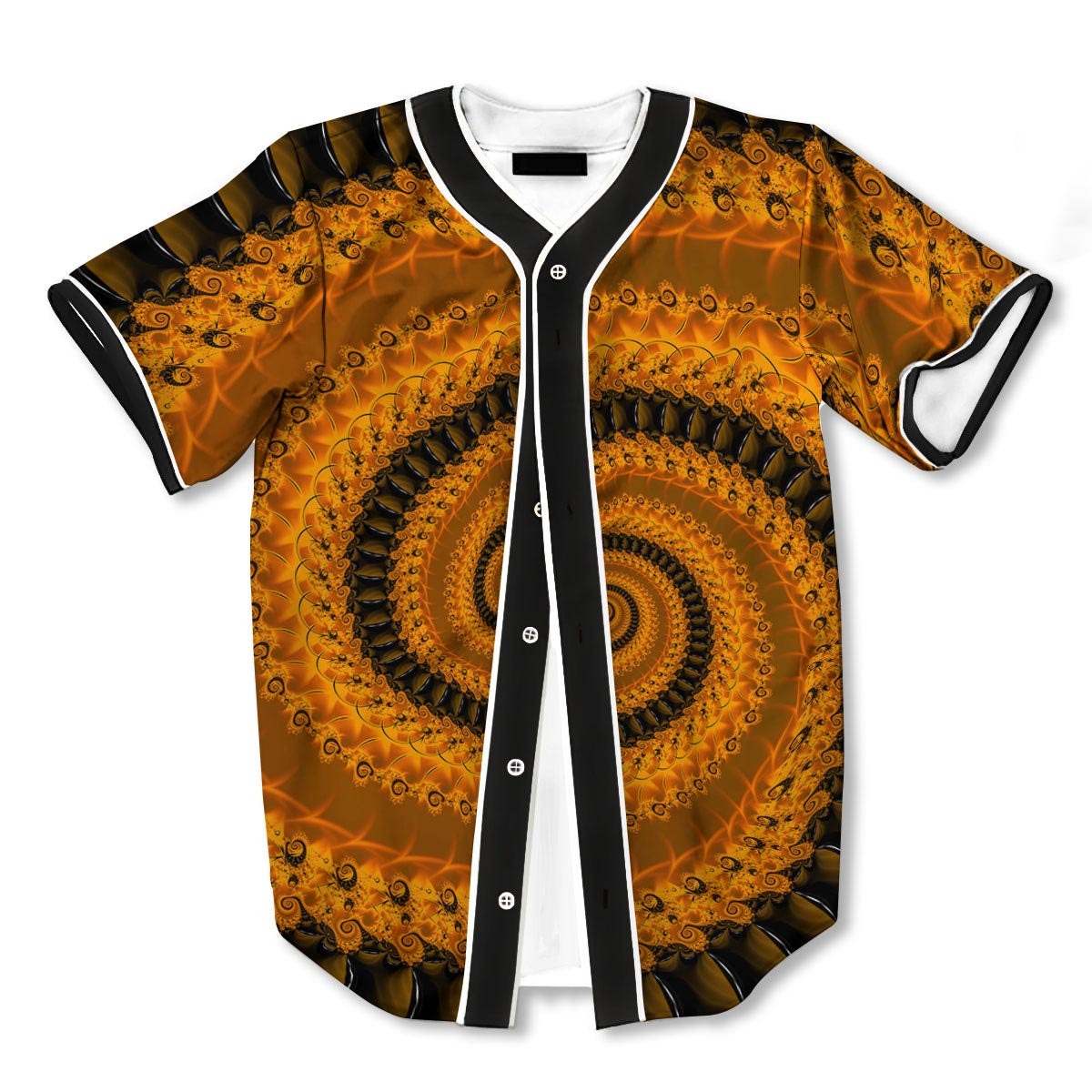 Fractal Orange 3d Print Full Size Baseball Jerseys