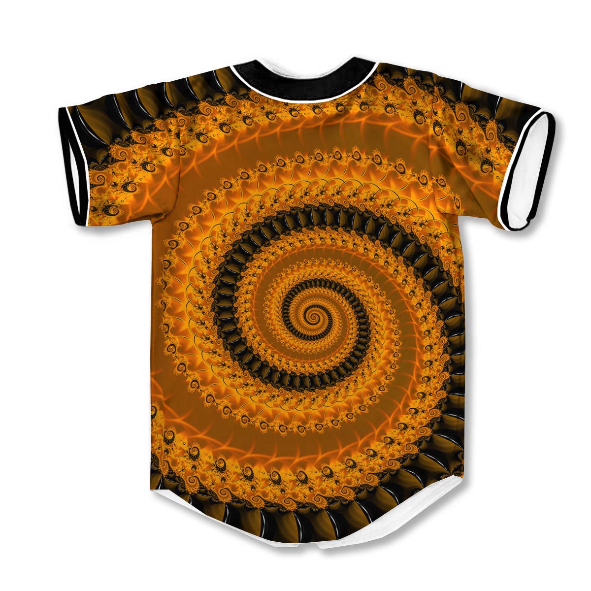 Fractal Orange 3d Print Full Size Baseball Jerseys