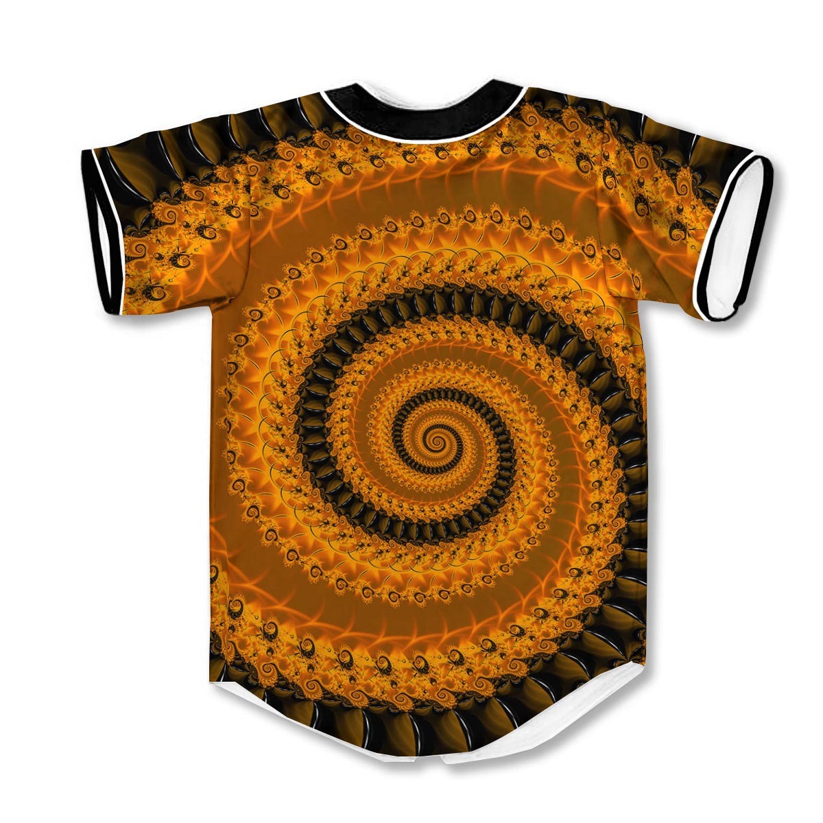 Fractal Orange 3d Print Full Size Baseball Jerseys
