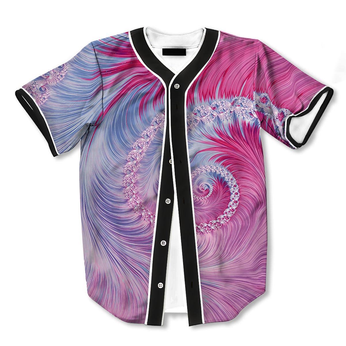 Fractal Spiral 3d Print Full Size Baseball Jerseys