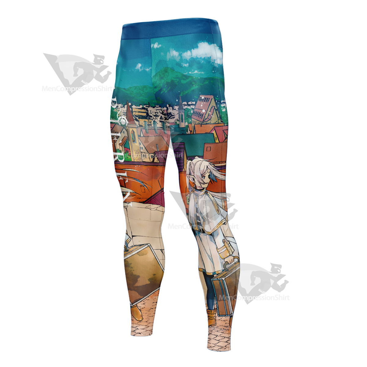 Frieren At The Funeral Comic Color Illustration Men Compression Legging