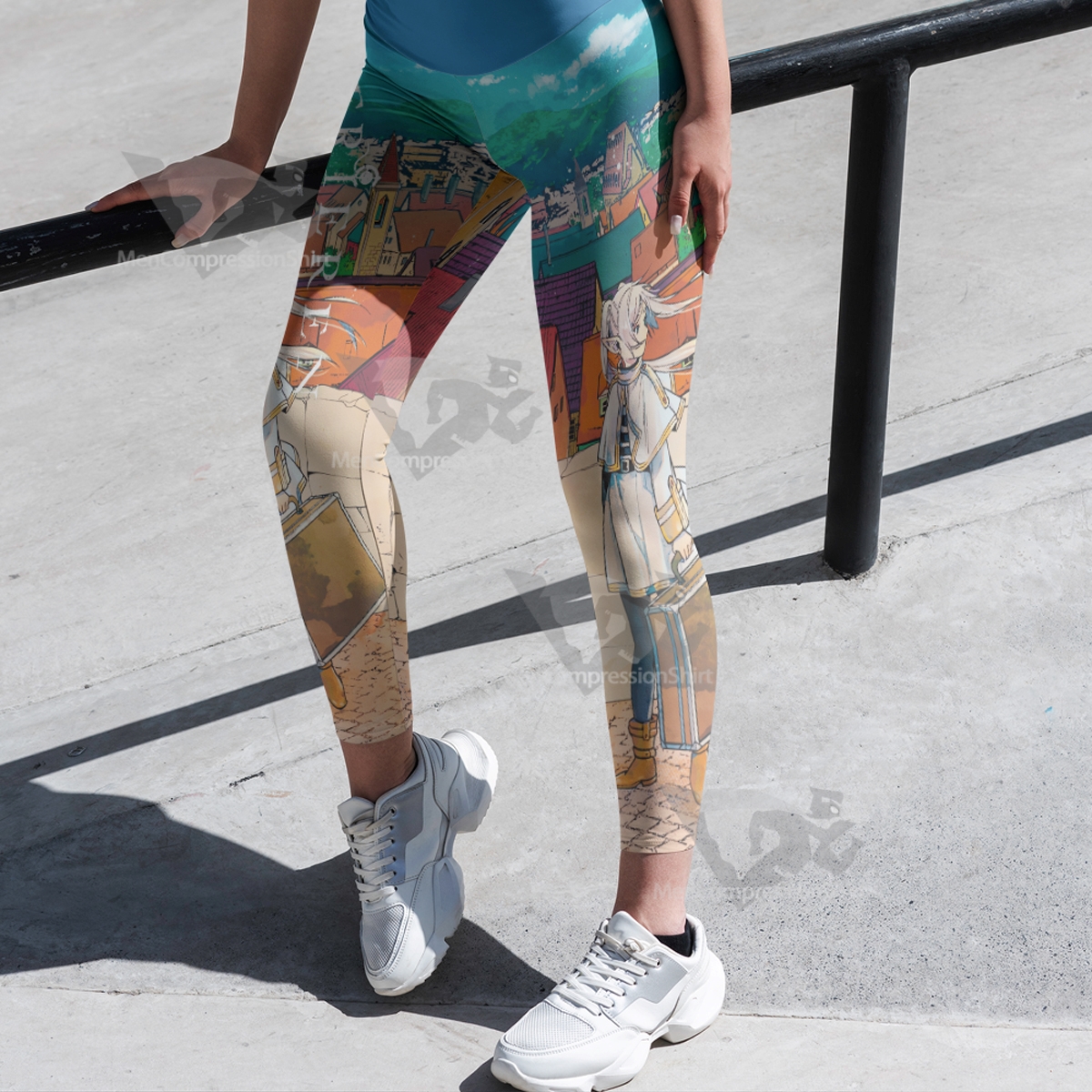 Frieren At The Funeral Comic Color Illustration Women Compression Legging-MensCompressionShirt