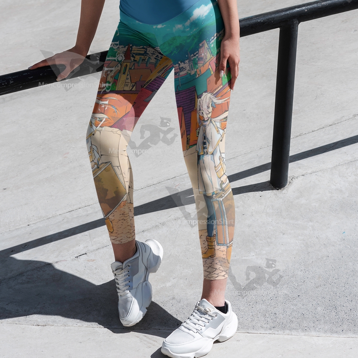 Frieren At The Funeral Comic Color Illustration Women Compression Legging-MensCompressionShirt