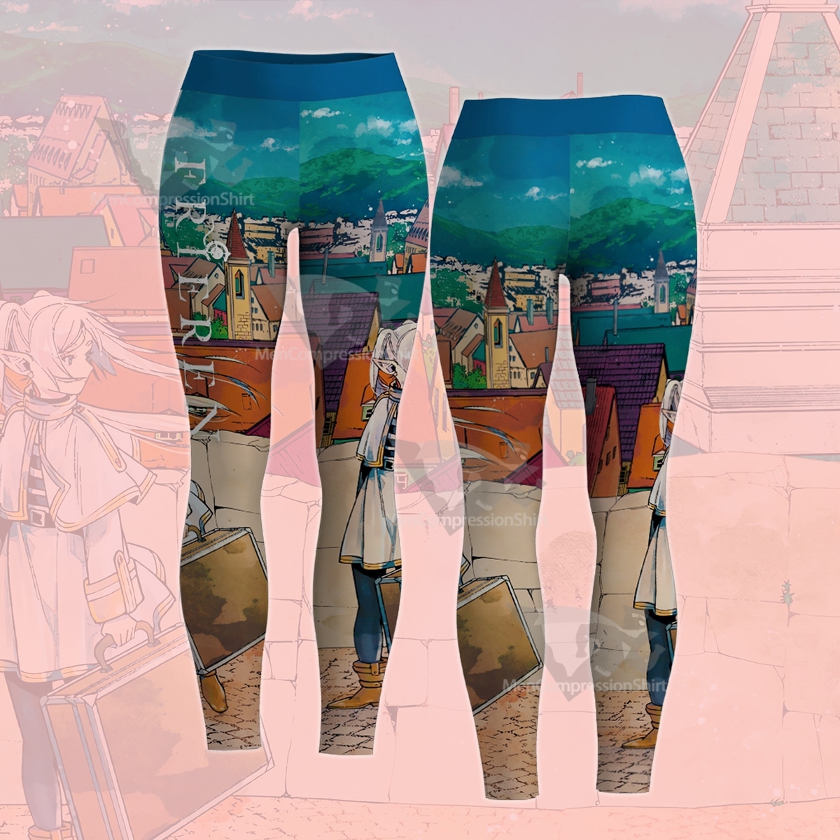Frieren At The Funeral Comic Color Illustration Women Compression Legging-MensCompressionShirt