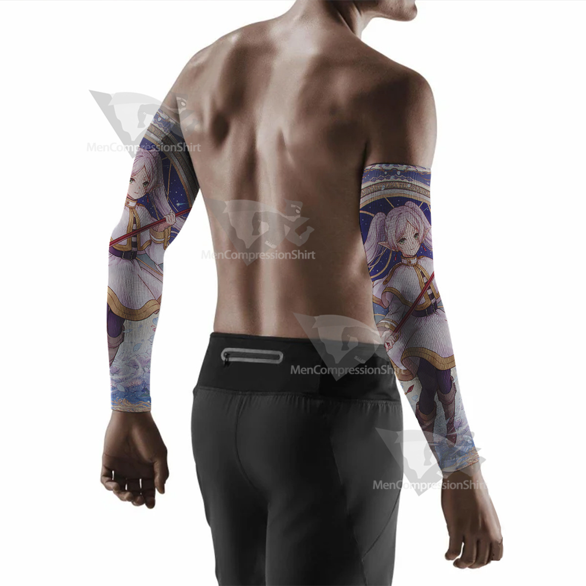 Frieren At The Funeral Decoration Staff Illustration Compression Arm Sleeve
