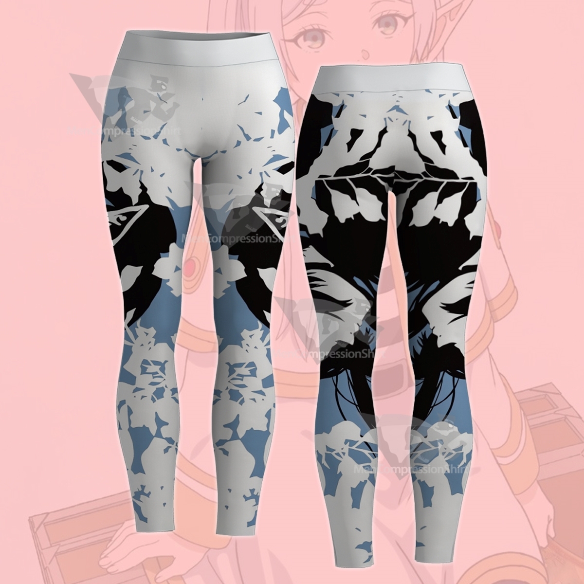 Frieren At The Funeral Silhouette In Shade Women Compression Legging-MensCompressionShirt