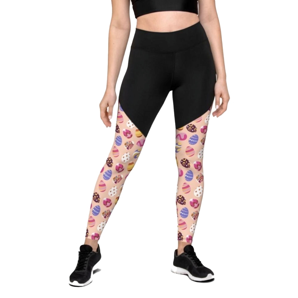 Fun Easter Eggs Pattern Women Compression Legging